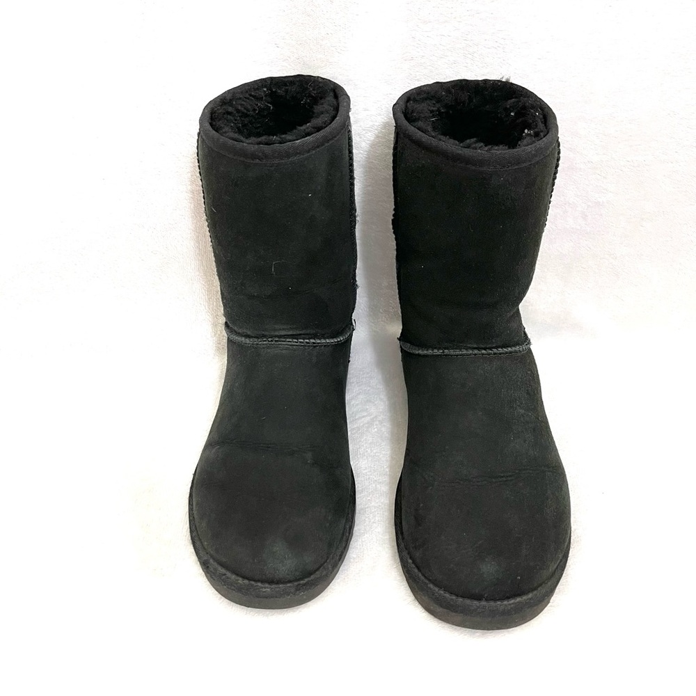 UGG Koolaburra Black Suede Fur Lined Short Boots - Picture 2 of 11